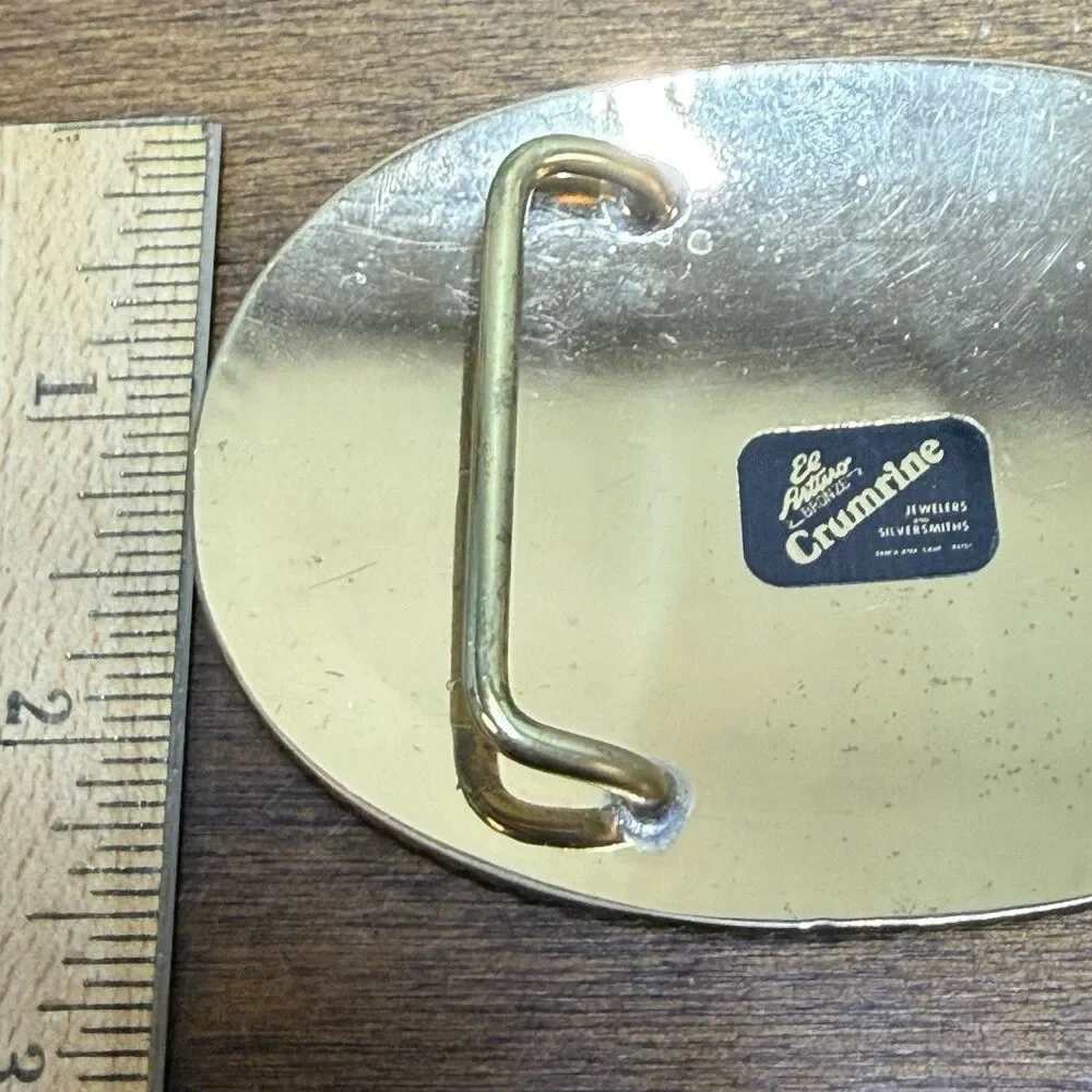 Eddie Bauer Solid Brass Belt Buckle Goose Duck Hunting Blank Engraving Banner